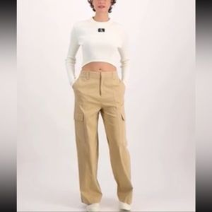 Women's Super-High-Waist Wide-Leg Cargo Pants